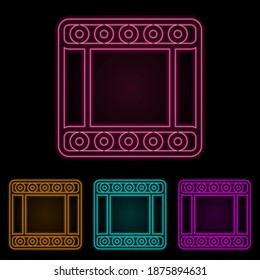 ribbon path color neon set. Simple thin line, outline vector of web icons for ui and ux, website or mobile application