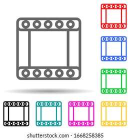 icono de estilo multicolor de ruta de cinta. Línea delgada simple, contorno vectorial de iconos web para ui y ux, sitio web o aplicación móvil