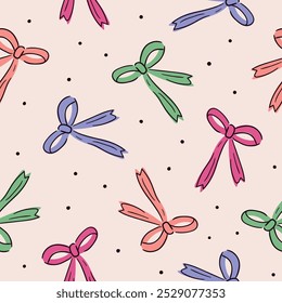 Ribbon Pattern Ribbon Background Coquette Bows Pattern