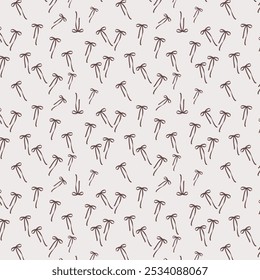 Ribbon pattern . Hand drawn bow ribbon. Vector graphic design for t-shirt.