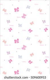 Ribbon pattern on polka dots background vector illustration
