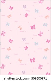Ribbon pattern on polka dots background vector illustration
