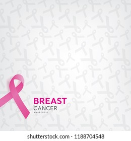 Ribbon pattern on white background for breast cancer awareness campaign month in october