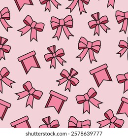 Ribbon pattern with pink color