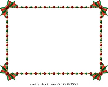 Ribbon and pearl frame illustration