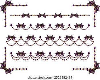 Ribbon and pearl frame illustration