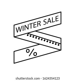 Ribbon per cent icon. Simple line, outline vector elements of winter sale icons for ui and ux, website or mobile application