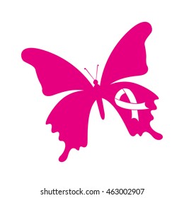 ribbon pink breast cancer icon vector illustration icon