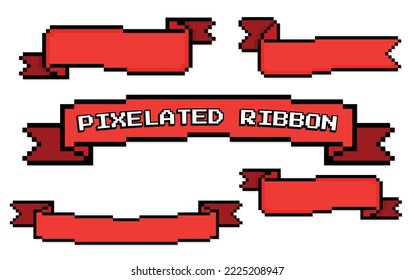 Ribbon Pixel Art - 8bit Illustration