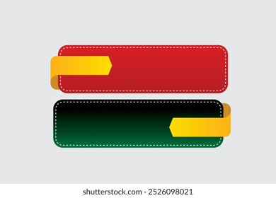 Ribbon promotion banner set vector icon in flat. Retro label collection set. Sale banner badge. Tag graphic illustration for web