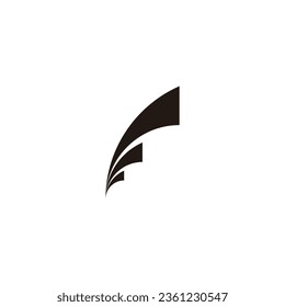 Ribbon, quill geometric symbol simple logo vector