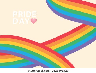ribbon rainbow roll on beige background vector wallpaper pride month theme template social media banner poster