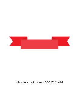  Ribbon red colored. Vector illustration