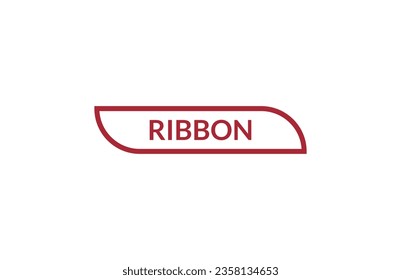 Ribbon red ribbon label banner. Open available now sign or Ribbon tag.