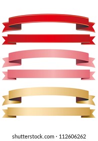 ribbon red pink gold