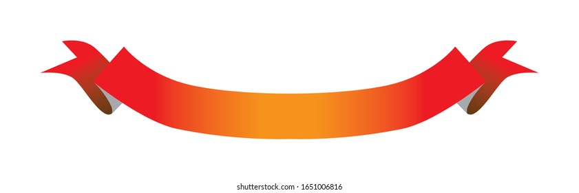Ribbon red, vector illustration white background