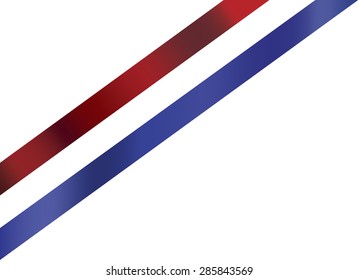 Ribbon in red, white, blue colors representing United States of America traditional colors. Vector format. 