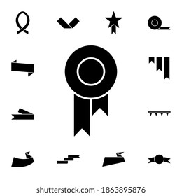 Ribbon, reward, medal flat vector icon in ribbons pack