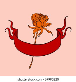Ribbon and Rose