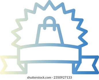 Ribbon Sale Bag Gradient Line Icon