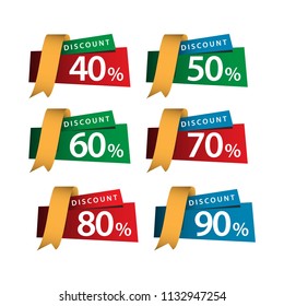 Ribbon Sale Vector Template Design Illustration