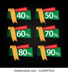 Ribbon Sale Vector Template Design Illustration