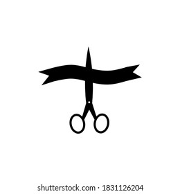 ribbon scissors icon vector illustration logo template