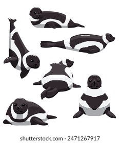 Sello de cinta de varias postes Set Vector de dibujos animados