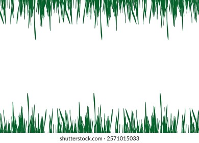 Ribbon seamless pattern for bed linen tablecloths Green grass Isolated background Springtime 