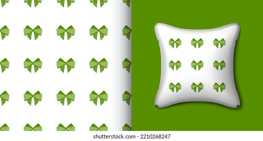 Ribbon seamless pattern with pillow. Vector illustration