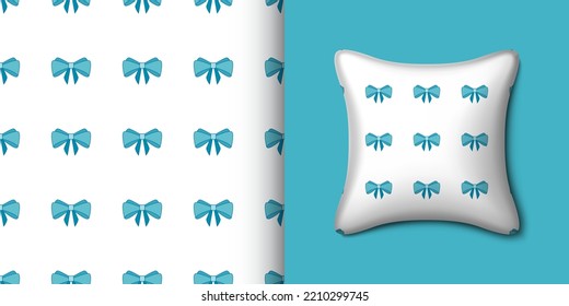 Ribbon seamless pattern with pillow. Vector illustration