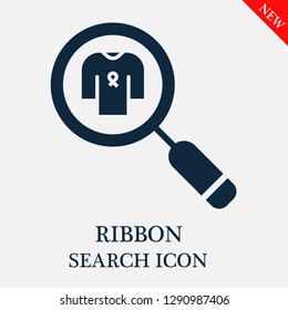 Ribbon search icon. Editable Ribbon search icon for web or mobile.