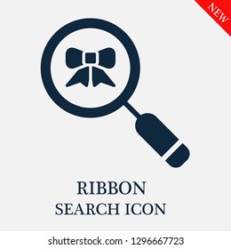 Ribbon search icon. Editable Ribbon search icon for web or mobile.
