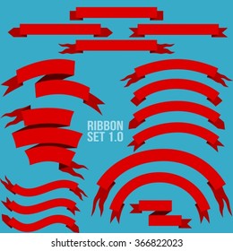Ribbon Set 1 - Red Vintage Banners Collection 