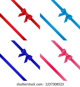 Ribbon, set color icons. Vector illustration
