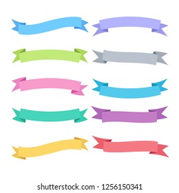 Conjunto de cintas con elemento de diseño vectorial de color, ilustrador