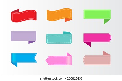 Ribbon set in color.Vector illustration.