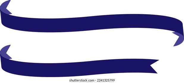 Ribbon set with curved ends (dark blue)