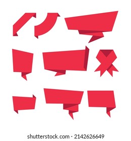 Ribbon set elements. Starburst label. Vintage. Modern simple ribbons collection. Vector illustration.