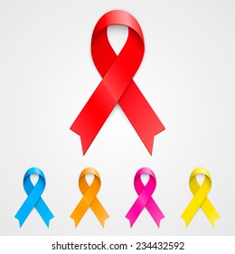 Ribbon set icon, Ribbon color set, Vector illustration
