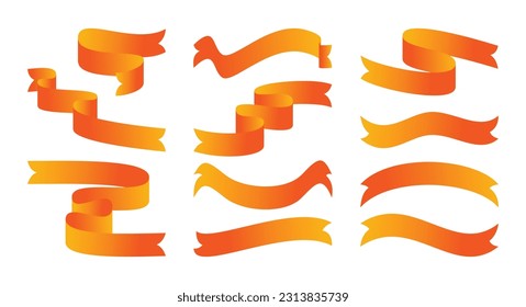 ribbon set icon with gradient color,ornate vector illustration for brochure, certificate, banner, greeting card.