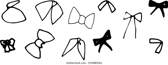 Ribbon set icon vector. Cute drawing cartoon icon for decoration graphic.