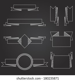 Ribbon set on black background