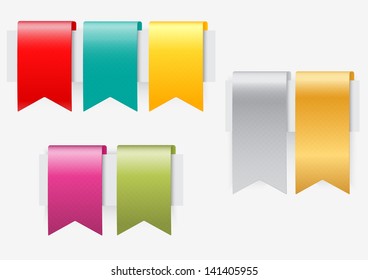 Ribbon set on white background