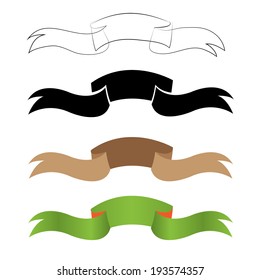 ribbon set on white background