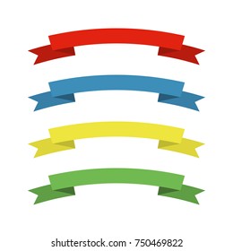 Ribbon set on white background. Ribbon elements. Starburst label