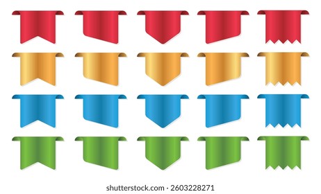 Ribbon set. Ribbons collection. Red ribbons. Vector ribbon