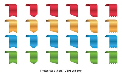 Ribbon set. Ribbons collection. Red ribbons. Vector ribbon