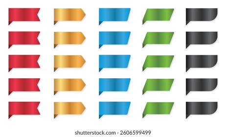 Ribbon set. Ribbons collection. Red ribbons. Vector ribbon