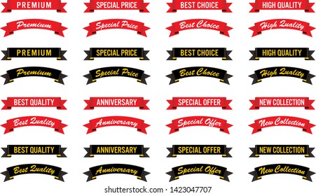 Ribbon Set with text 2 colors